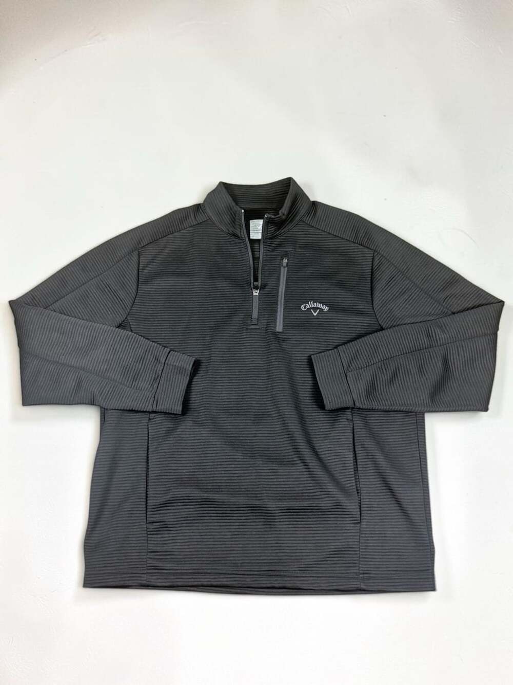 Callaway 1/4 Zip Pullover Size M black Ribbed Long Sleeve Golf Jacket